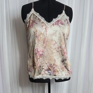 Chelsea28 Floral Lace Cami in Cream and Pink